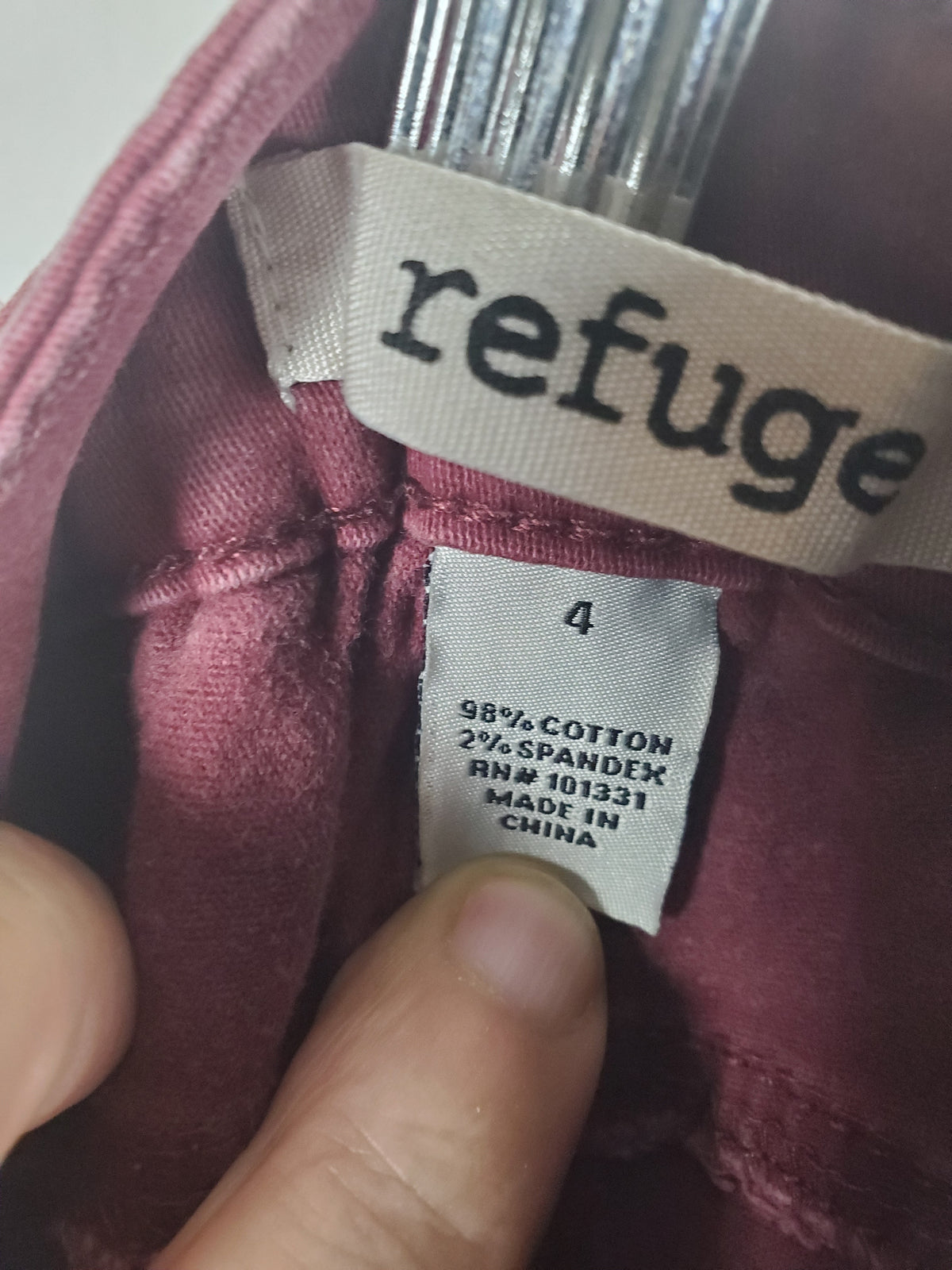 Refuge Women's Burgundy Skinny Jeans Size 4