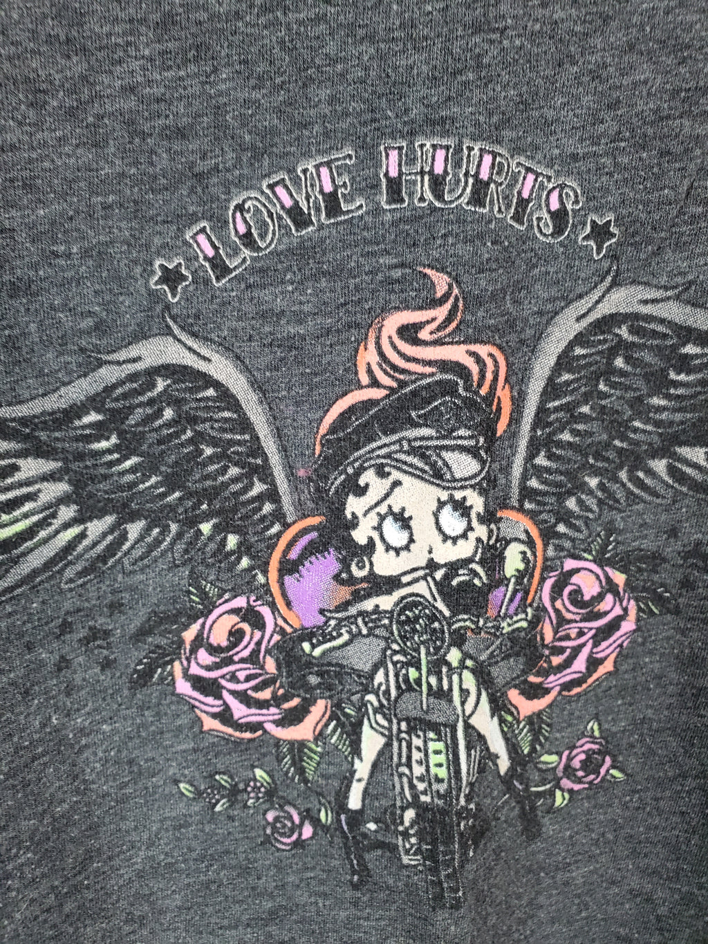 Brisco Brands Betty Boop Biker Tee Design - Size L