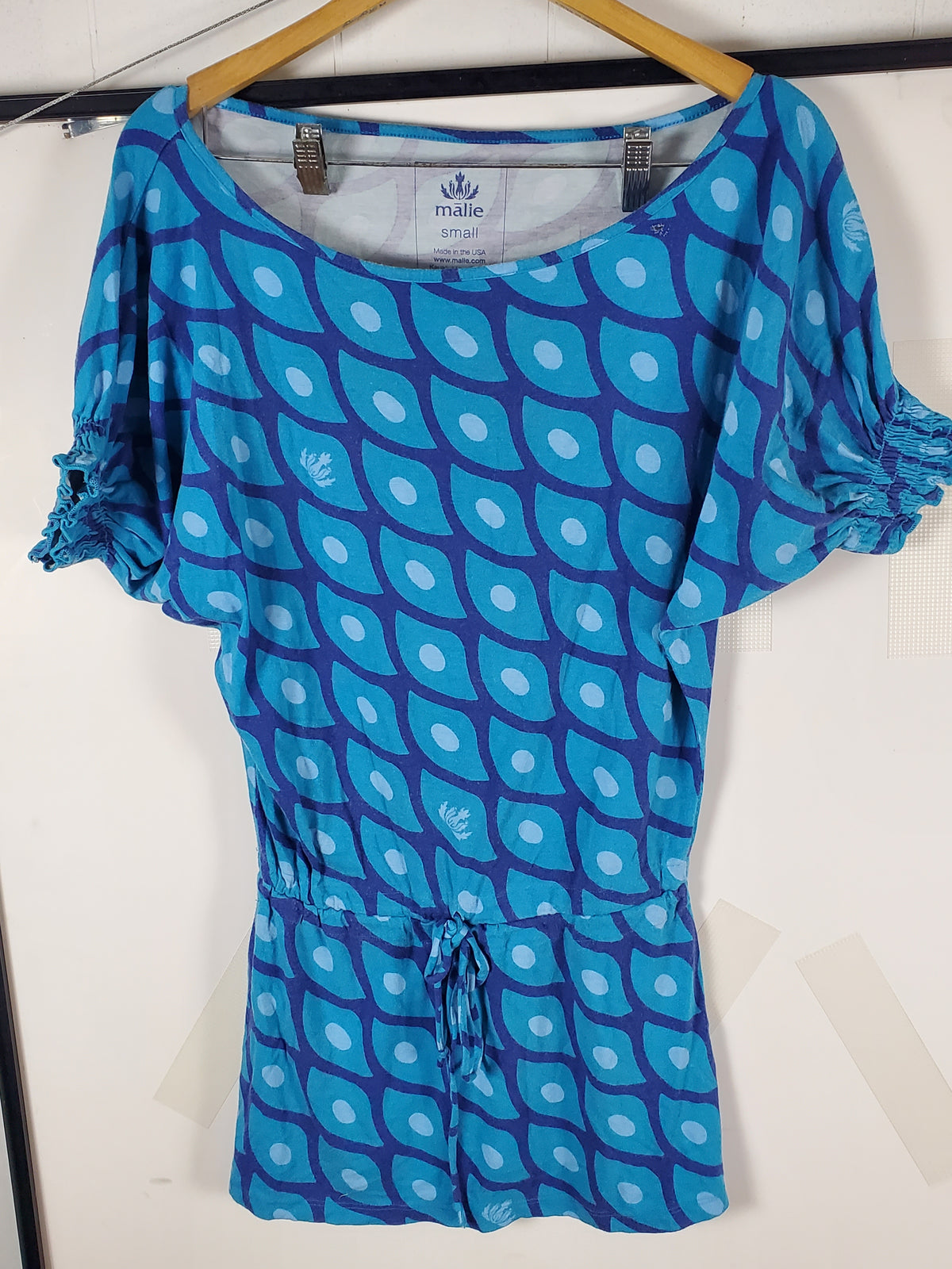 Malie Blue Patterned Dress Small