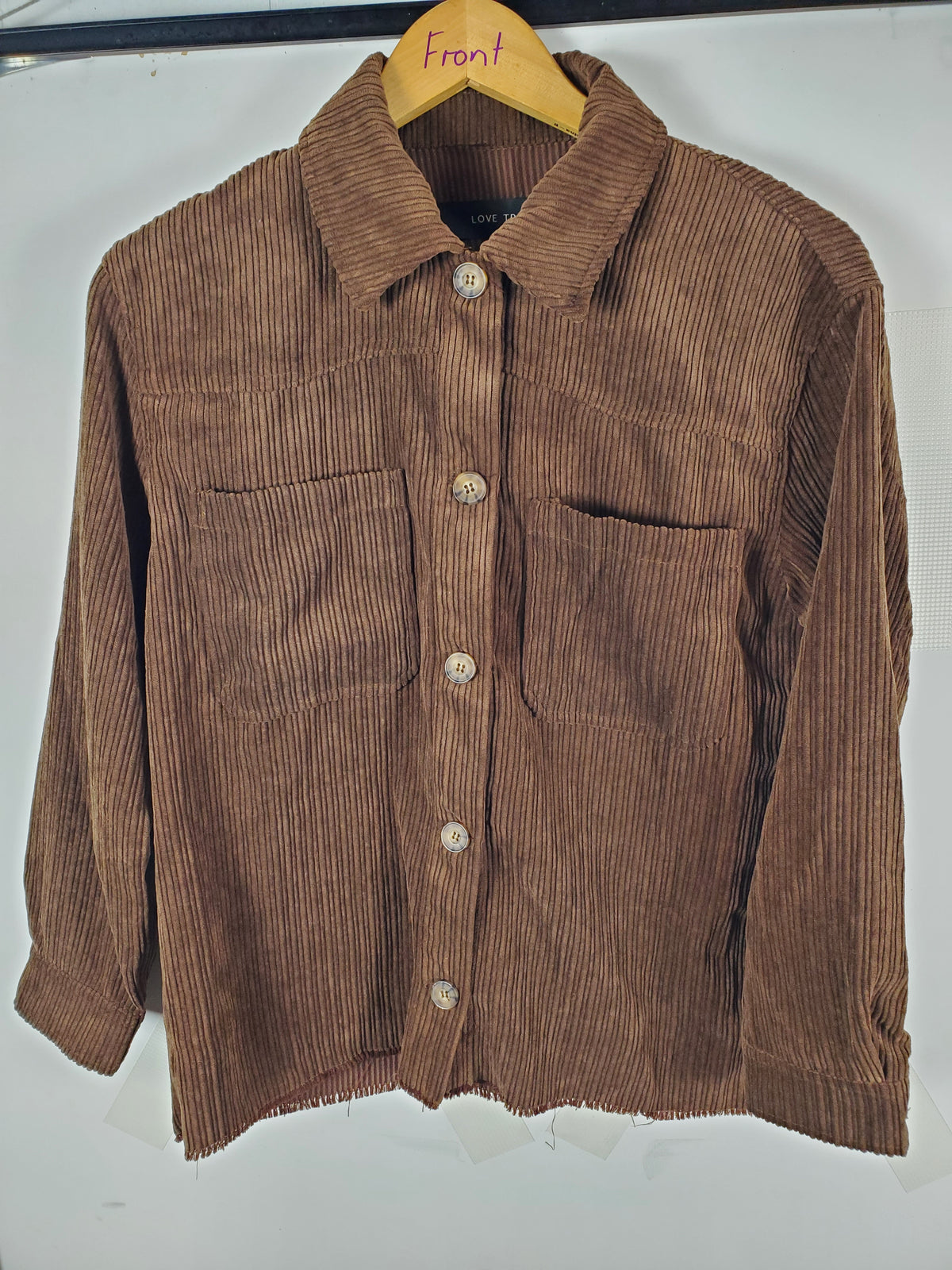 Love Tree Brown Corduroy button up shirt Size S