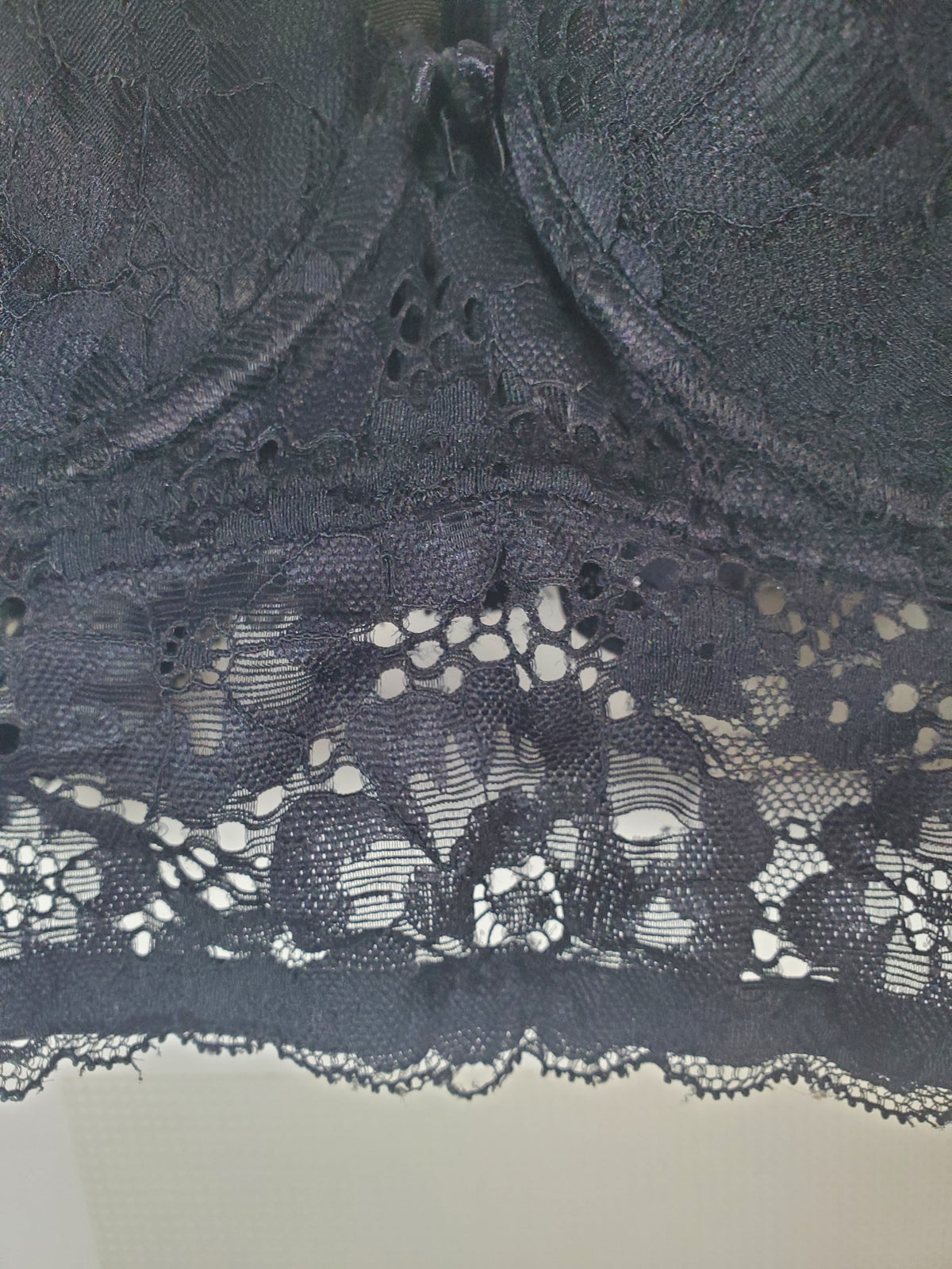 Adored by Adore Me Black Lace Bralette with Hook Closure 34A
