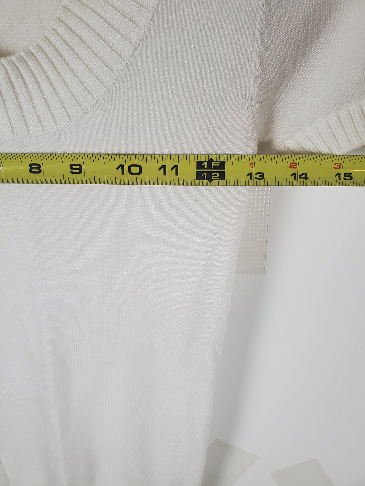 Active Basic White Short Sleeve Sweater Top Size S