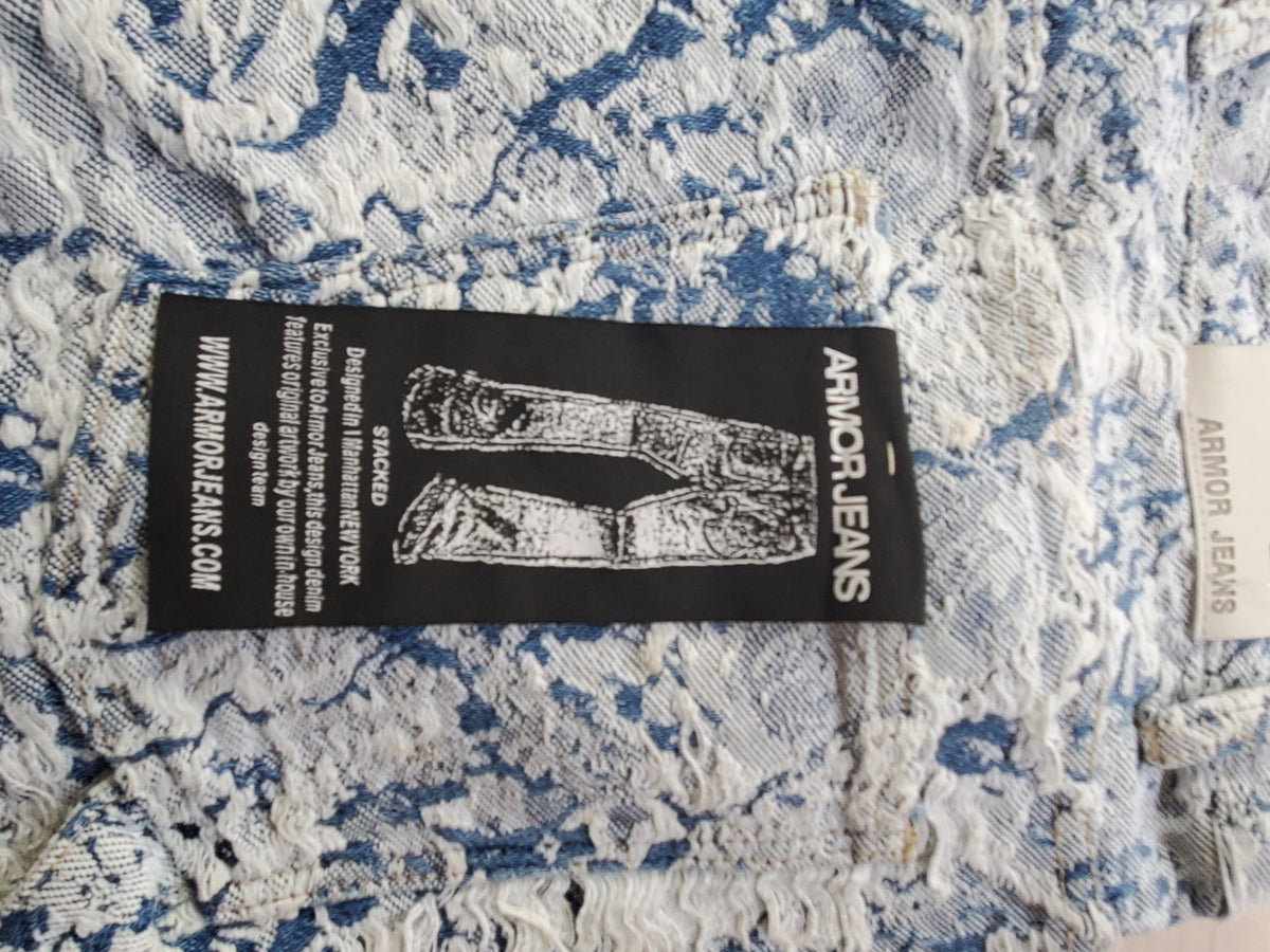 Armor Jeans Stacked – Size 34x36 – Rare Exclusive Pattern Denim