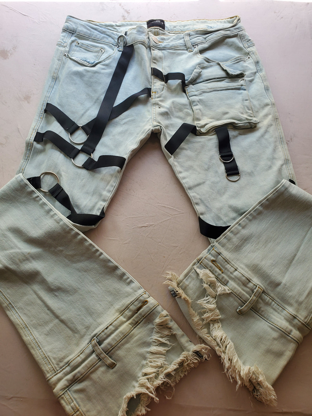 Cooper 9 Los Angeles Jeans – Size 34x36 – Rare Utility Strap Denim