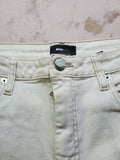Nova Men Cargo Denim Jeans – Size 34x32 – Light Beige – Distressed Hem