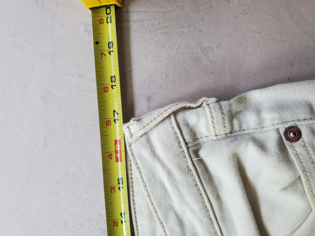 Nova Men Cargo Denim Jeans – Size 34x32 – Light Beige – Distressed Hem