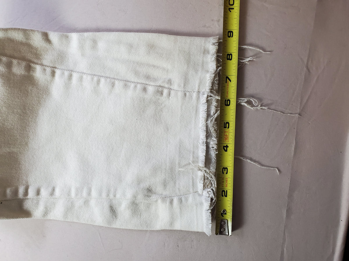 Nova Men Cargo Denim Jeans – Size 34x32 – Light Beige – Distressed Hem