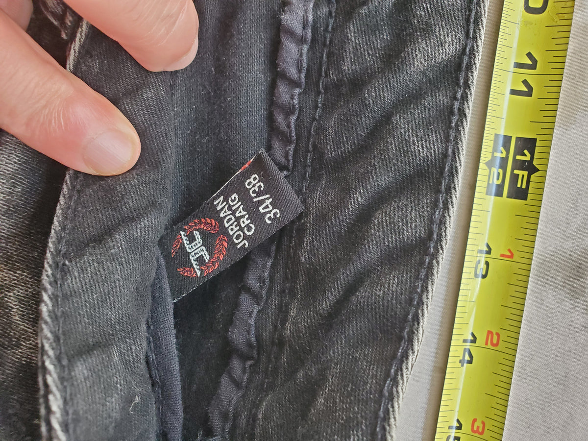 Jordan Craig Martin Stacked Jeans – 34x36 – Distressed Black Denim