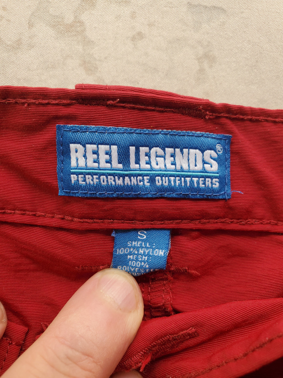 Reel Legends Performance Outfitters Fishing Shorts – Size S – Red – Nylon/Polyester
