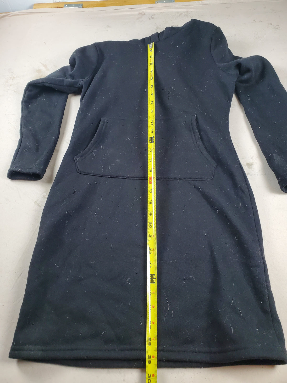 Black Hoodie pullover sweatskirt.  Size M.  Unknown Brand