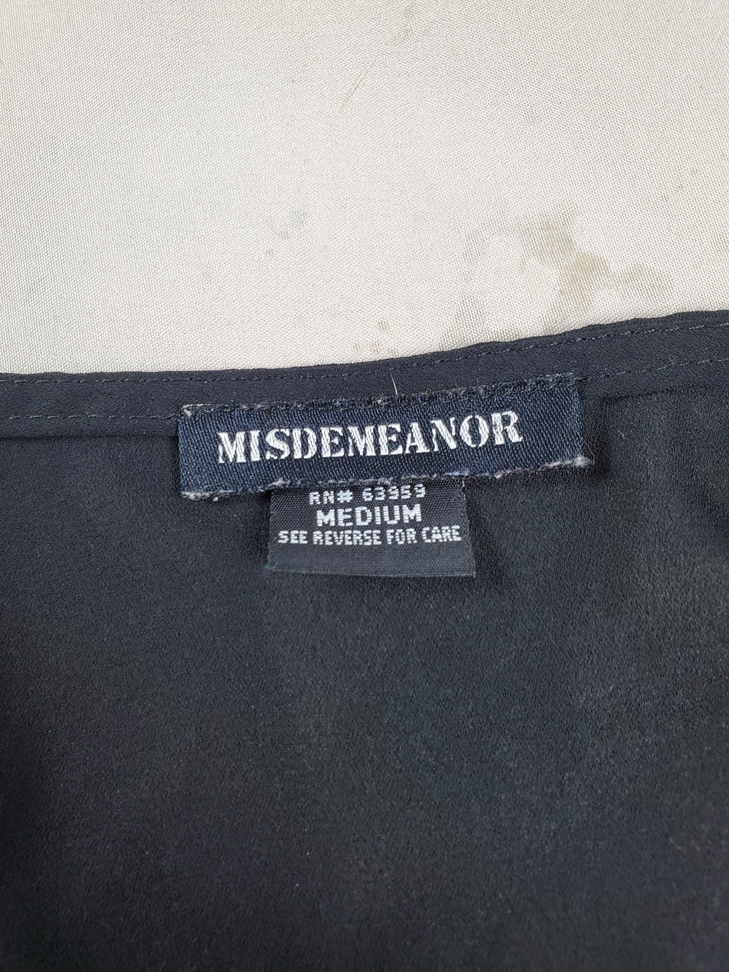 Misdemeanor Short Length Ruched Waist Top – Black – Size M