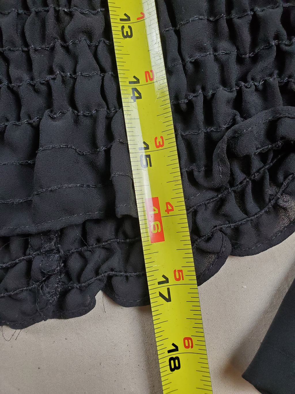 Misdemeanor Short Length Ruched Waist Top – Black – Size M
