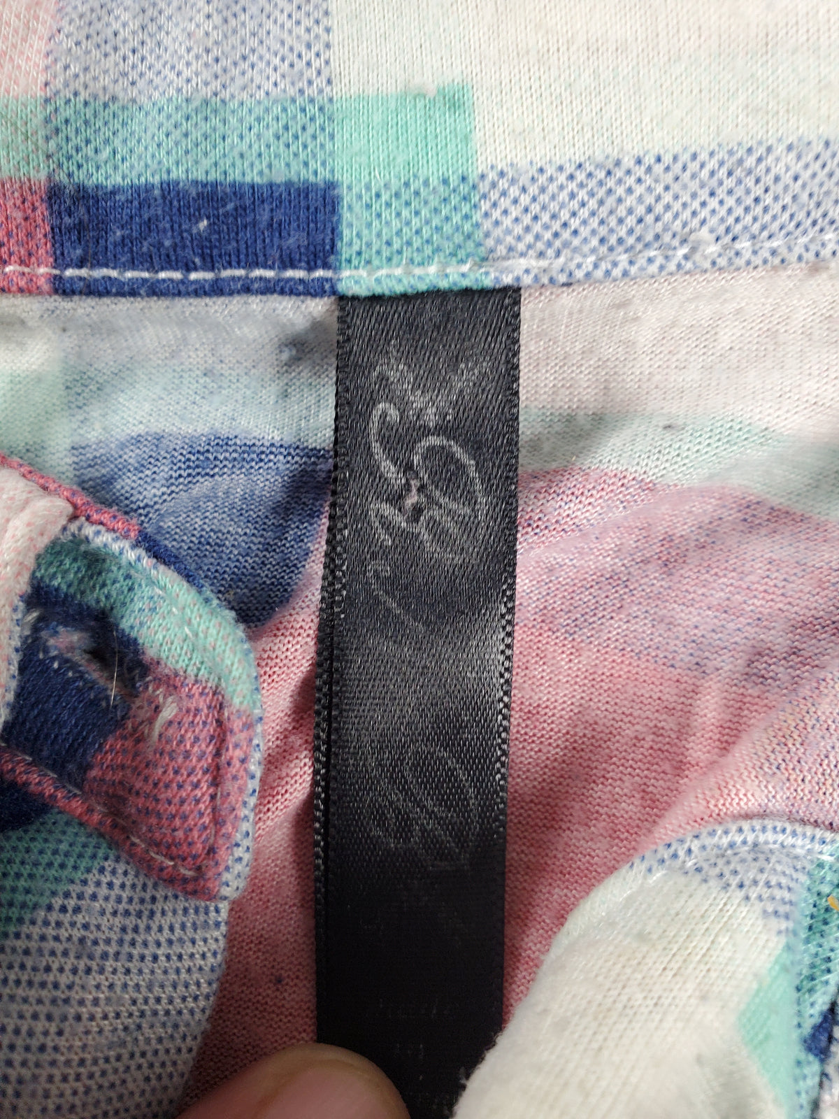 GH Bass Pink and Blue plaid top