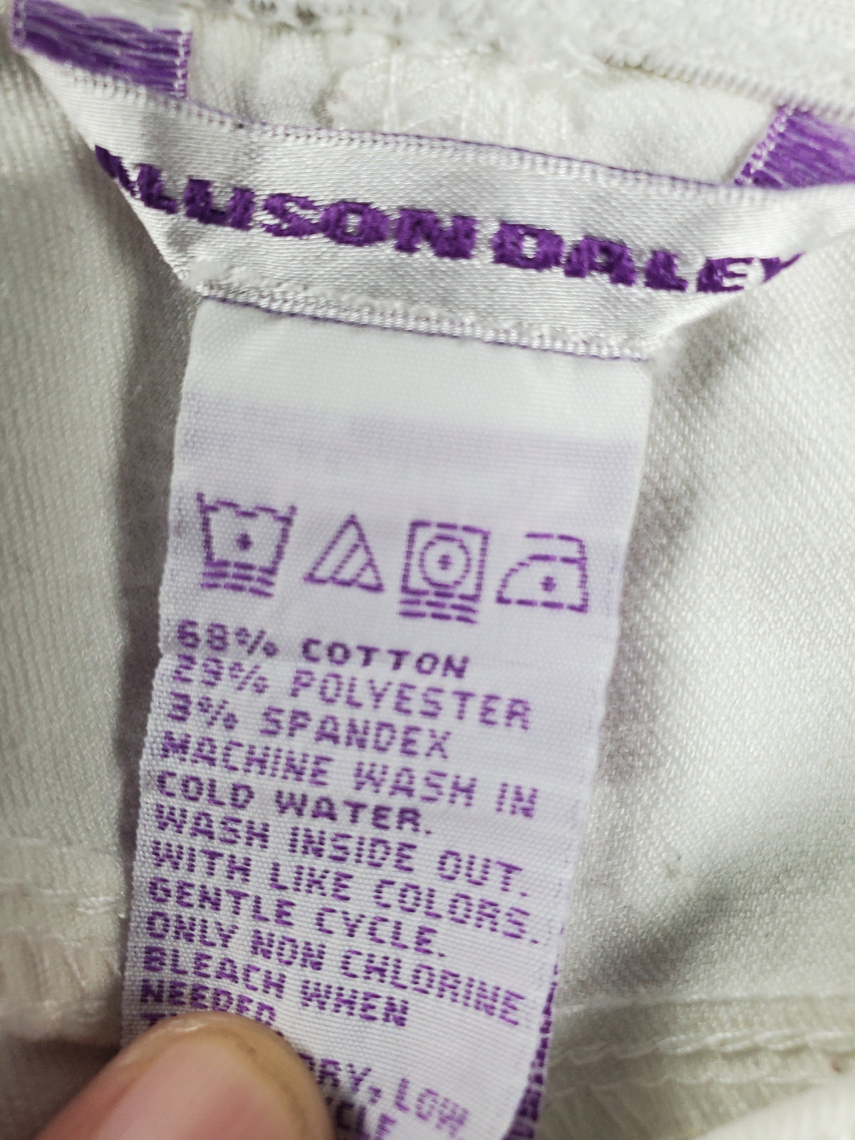 Vintage Allison Daley White Denim Stretch waist jeans Size 14