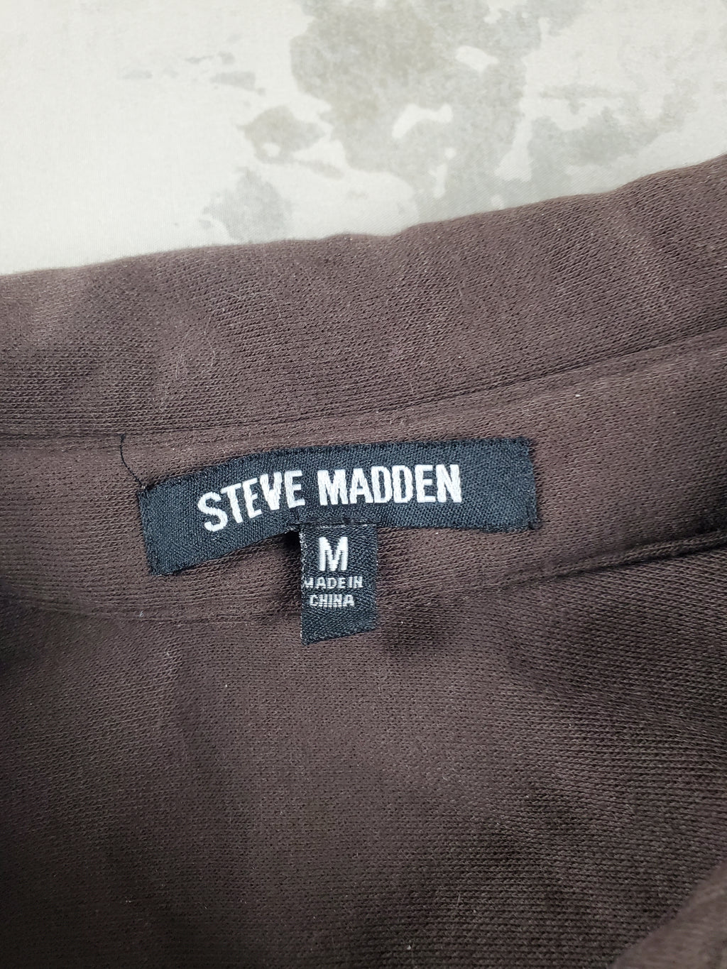 Steve Madden big button brown fleece button up - Size M