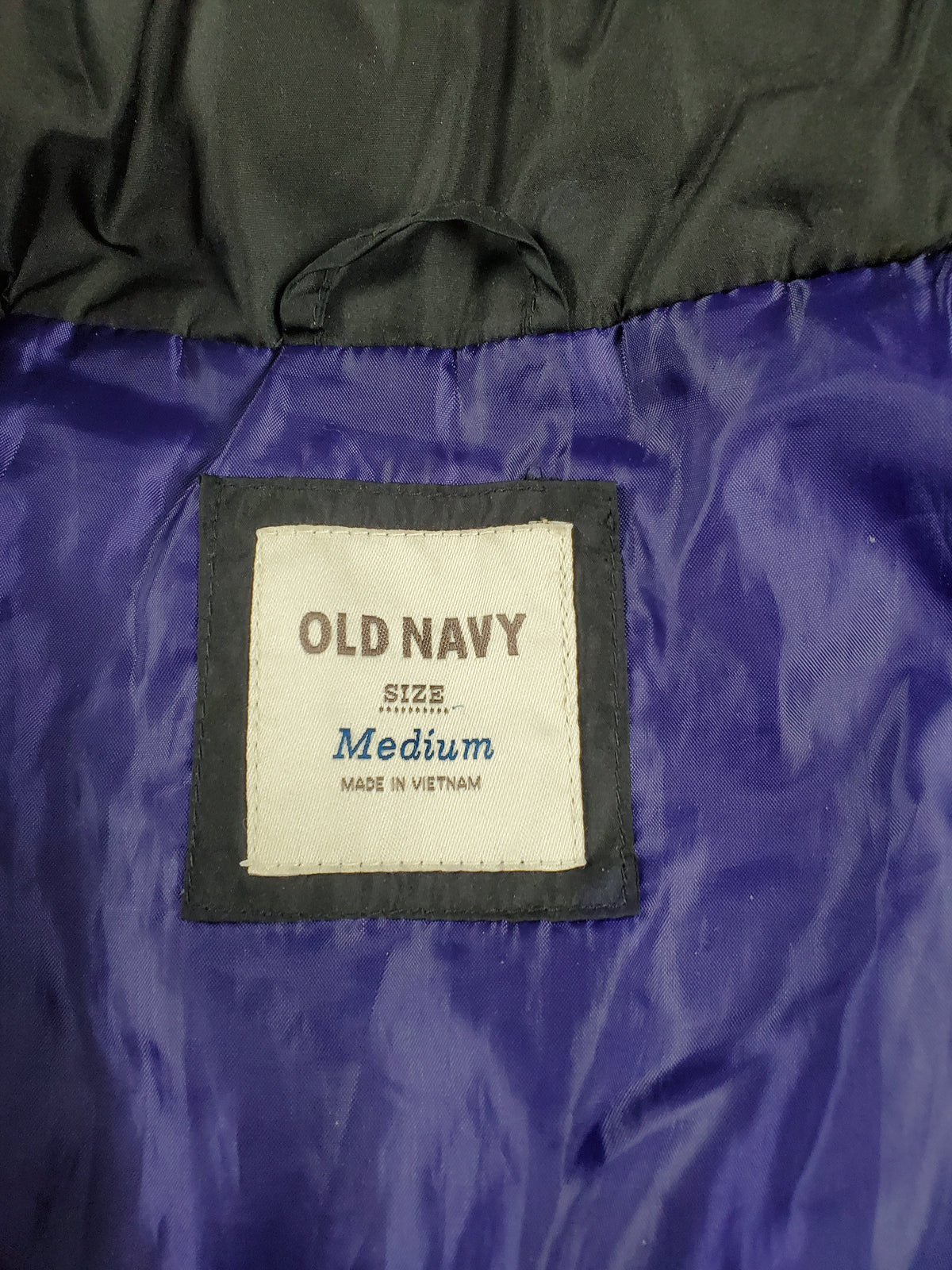 Old Navy Black Plush Coat - Zipper Front - Size M