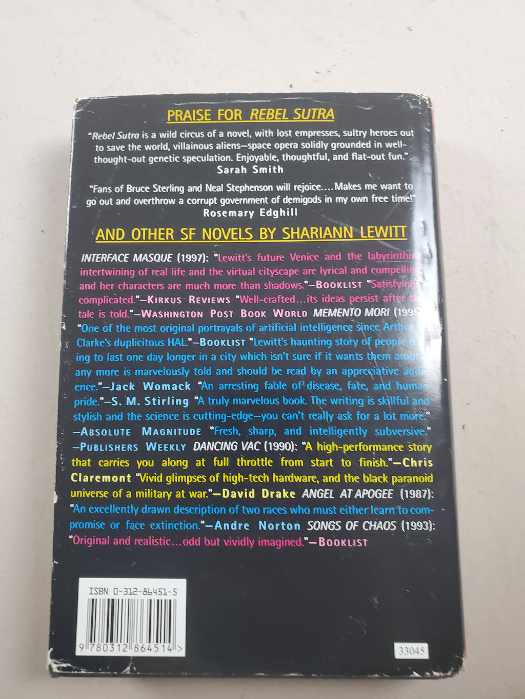 Rebel Sutra by Shariann Lewitt – Hardcover 2000 – Science Fiction Novel