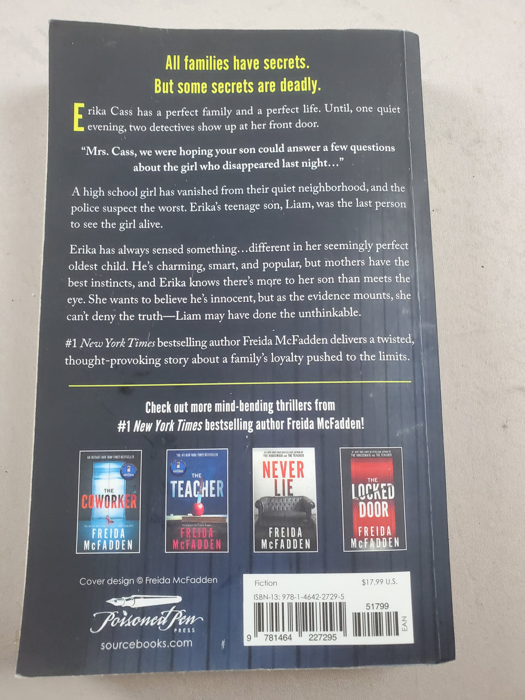 Perfect Son by Freida McFadden – Paperback – Psychological Thriller