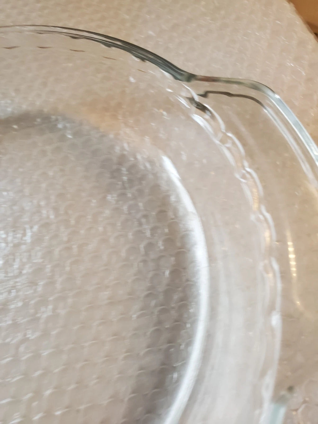 Anchor Hocking Glass Deep Pie Plate 9 Inch Clear Scalloped 1 Quart