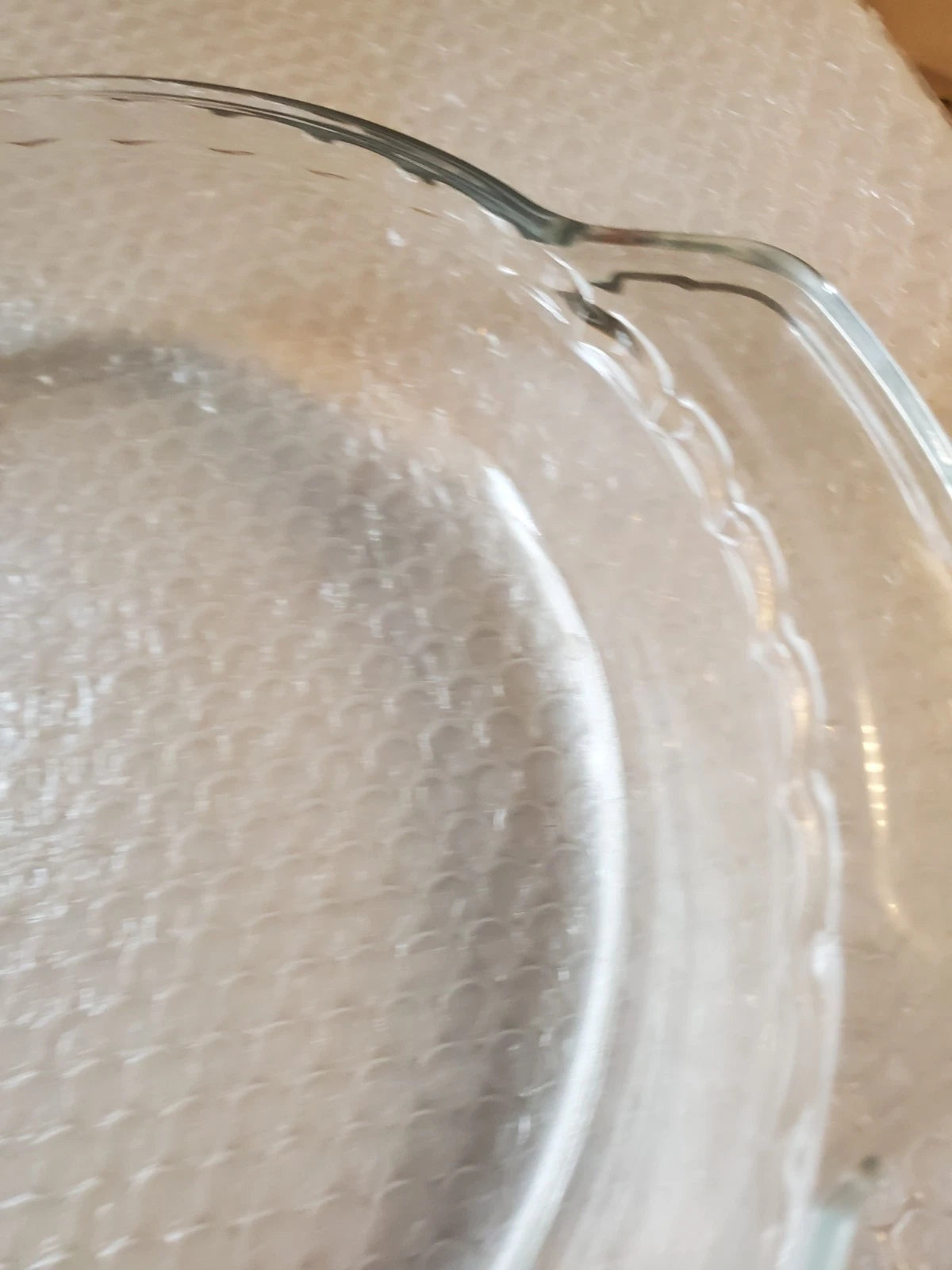 Anchor Hocking Glass Deep Pie Plate 9 Inch Clear Scalloped 1 Quart