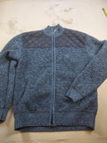 Gioberti Cardigan Sweater Men L Blue Full Zip Mock Lined Long Sleeve