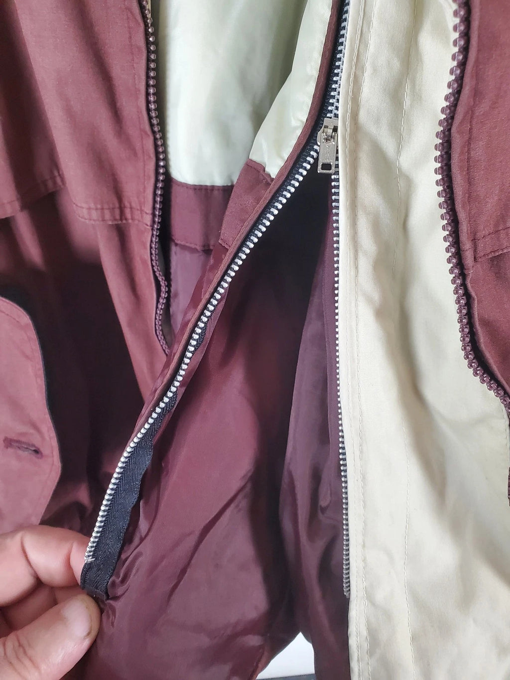 London Fog Limited Edition Maroon Zip-Up Jacket with Removable Lining