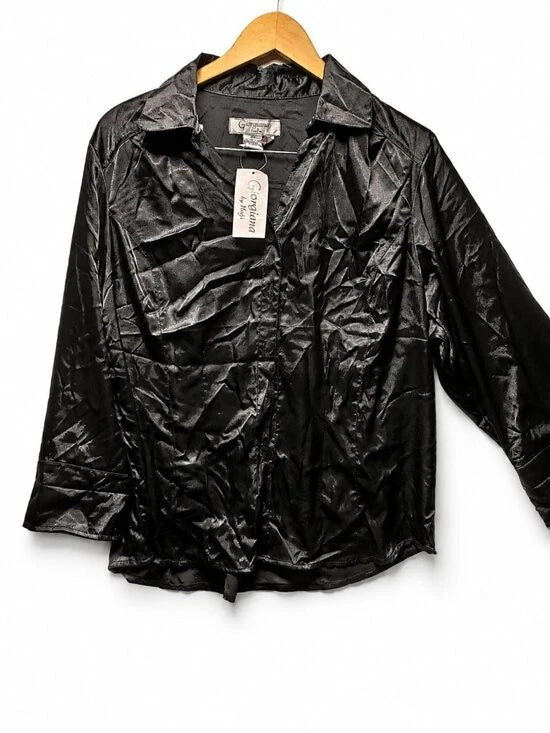 Giorgiana by Naji Long Sleeve Blouse - Black - Womens 2X