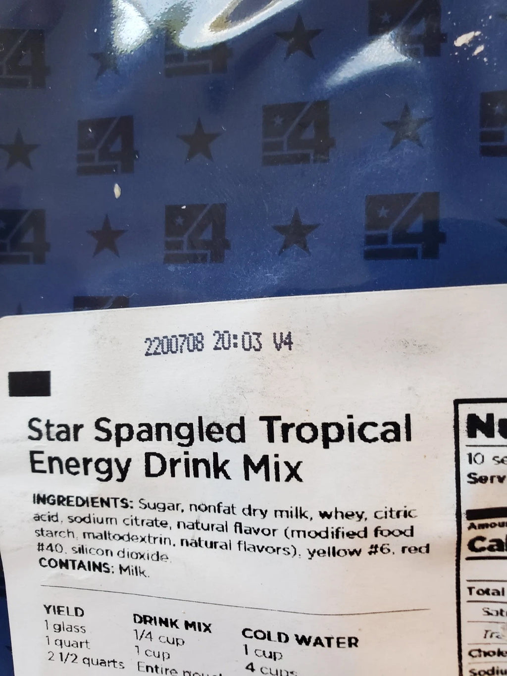 4Patriots emergency food kits - Star Spangled Tropical Engergy Drink Mix - 3 pks