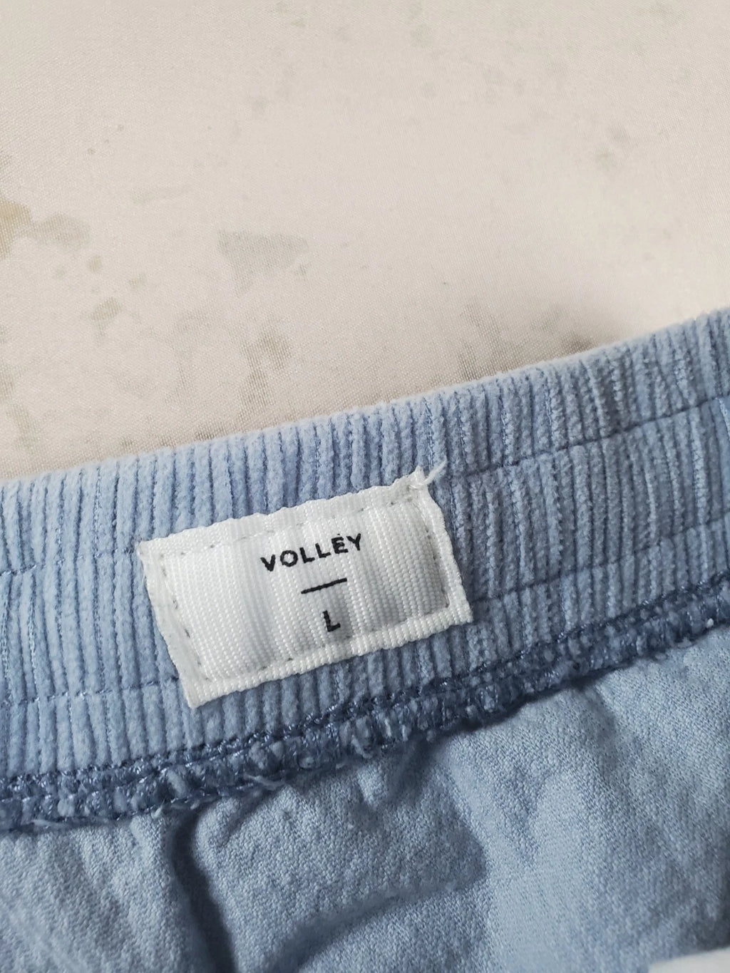 Pacsun Men's Volley Corduroy Shorts Patchwork Drawstring Pull On Blue, Tan Sz L