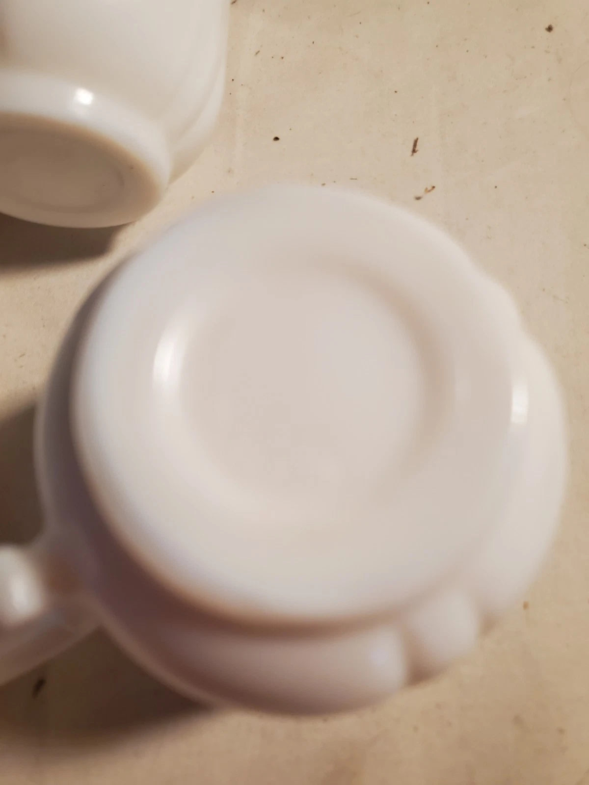 Arcopal France Vintage Floral Milk Glass Tea Cups Set of 2 Pink Blossom