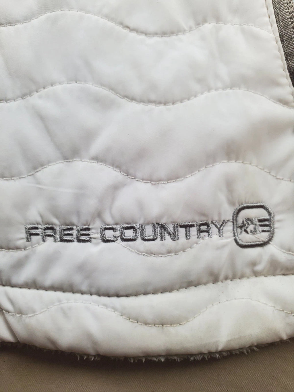 Free Country Womens Quilted Puffer Vest White Full Zip Pockets Size S