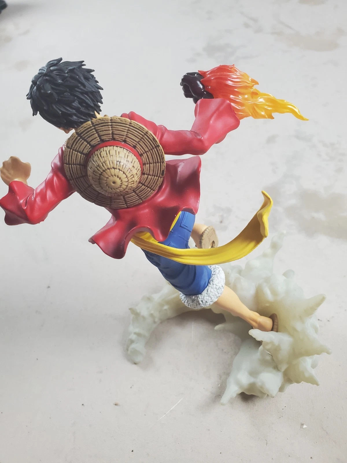 Monkey D. Luffy One Piece Anime Figure – Dynamic Attack Pose w/ Flame &amp; Smoke