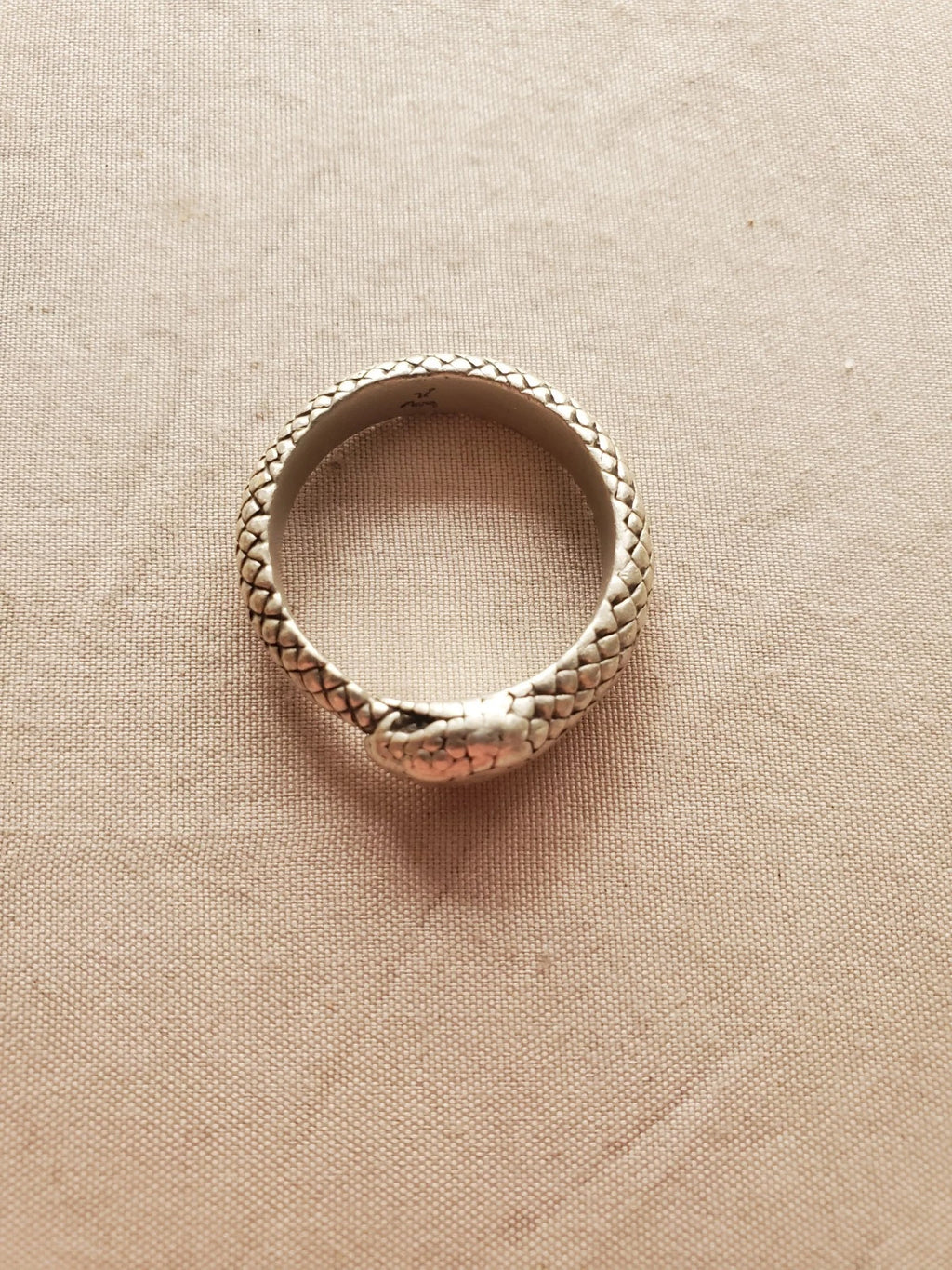 Sterling Silver 925 Ouroboros Snake Ring – 9.3g – Scaled Band – Size 10/10.5