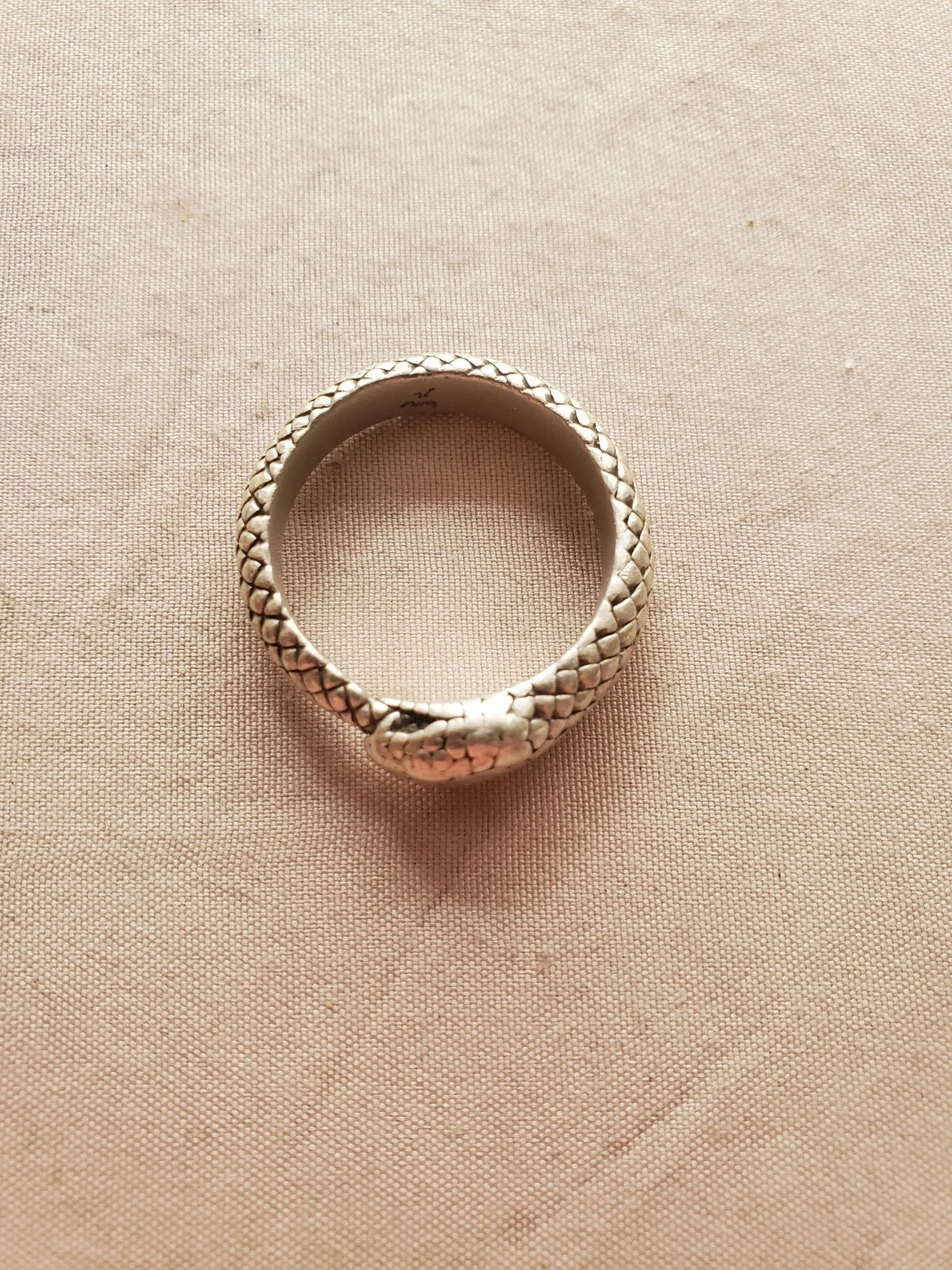 Sterling Silver 925 Ouroboros Snake Ring – 9.3g – Scaled Band – Size 10/10.5