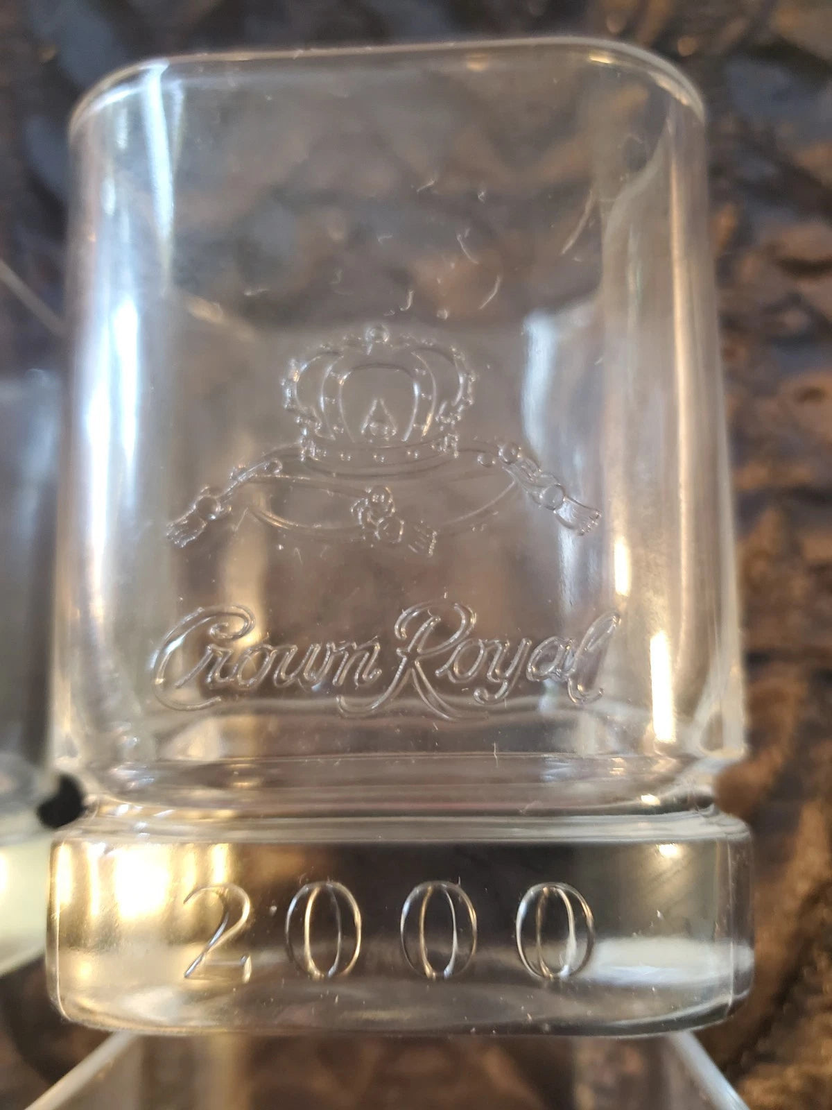 Crown Royal 2000 Limited Edition Set of 4 Embossed Whiskey Glasses