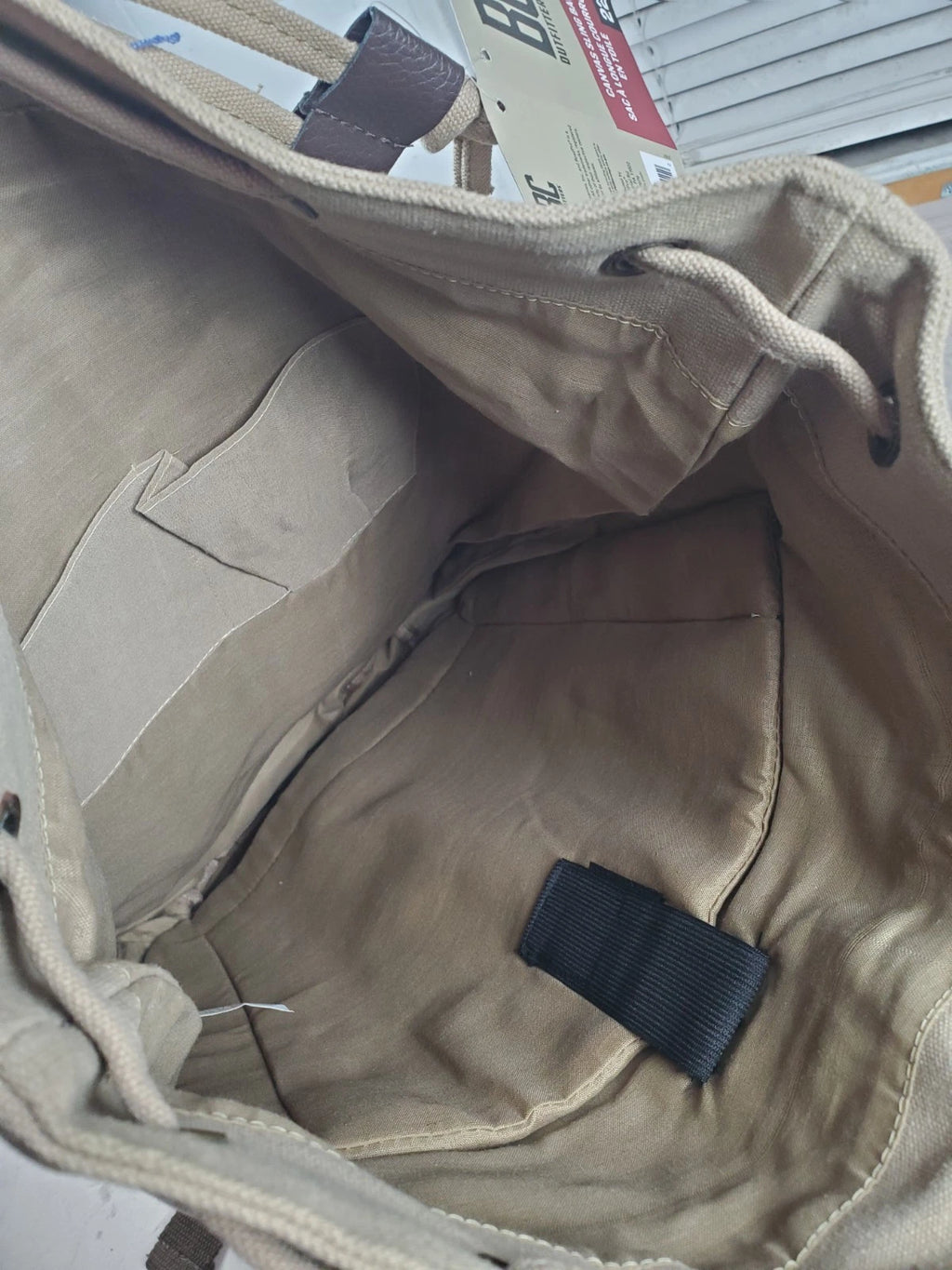 BC Outfitters Beige Single Strap 20 inch Rucksack Travel Hike NWT