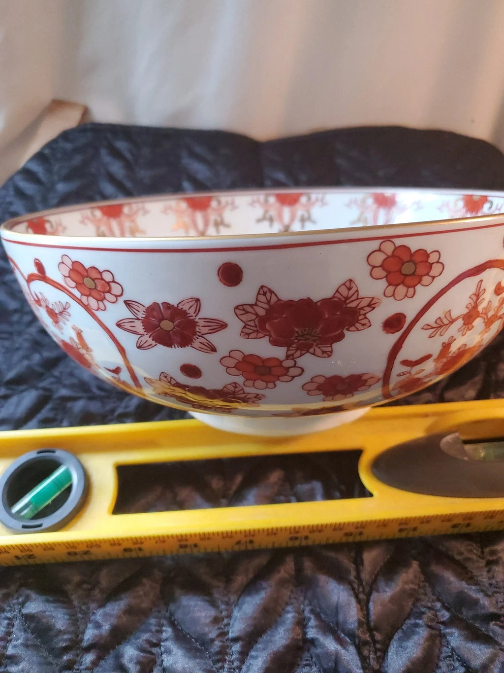Vintage Gold Imari Hand Painted Porcelain Bowl 9.5” – Excellent Condition