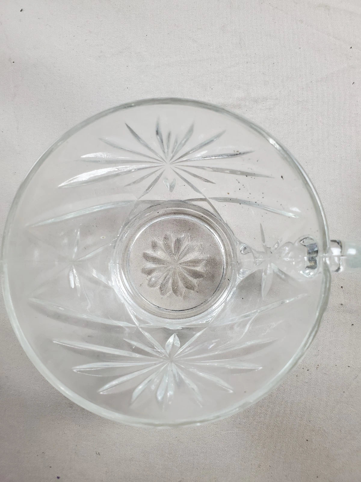 Anchor Hocking Set of 7 Eapc Star of David Glass Punch Cup Vintage