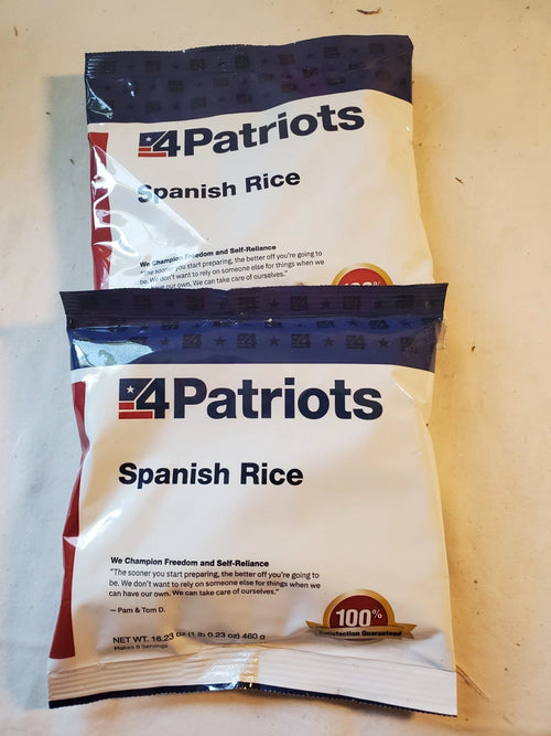 4Patriots Spanish Rice 16.23 oz emergency/camp<wbr/>ing meals - 2 pks - 8 servings ea.
