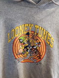 Looney Tunes "That's All Folks!" Gray Pullover Hoodie Sweatshirt, M