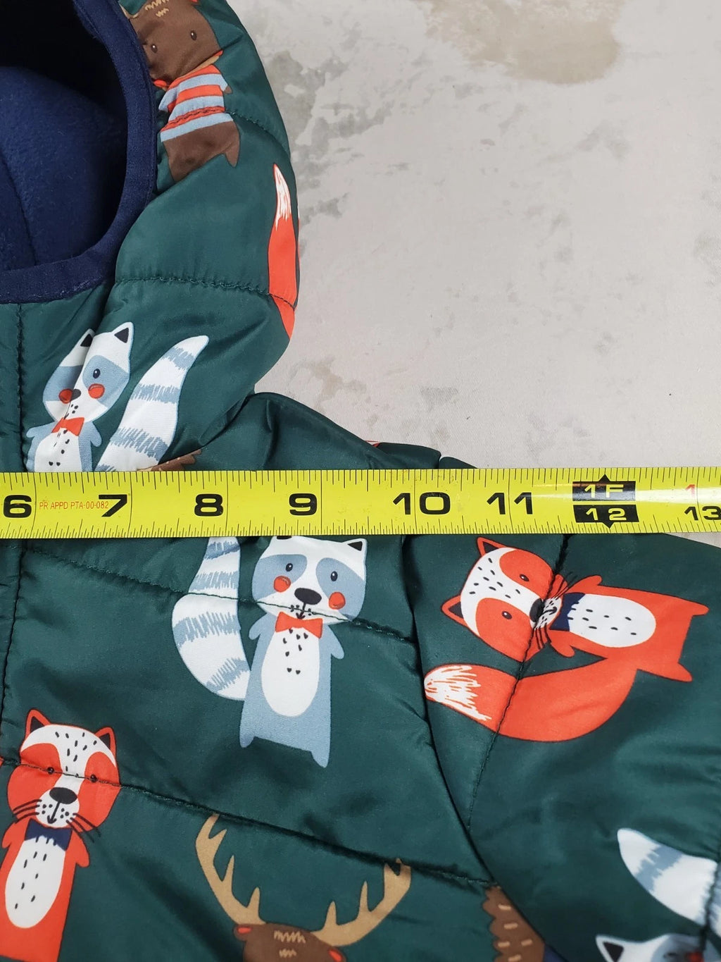 The Children’s Place Winter Coat–Green–Fox<wbr/>, Raccoon &amp; Moose Characters – Size 4T