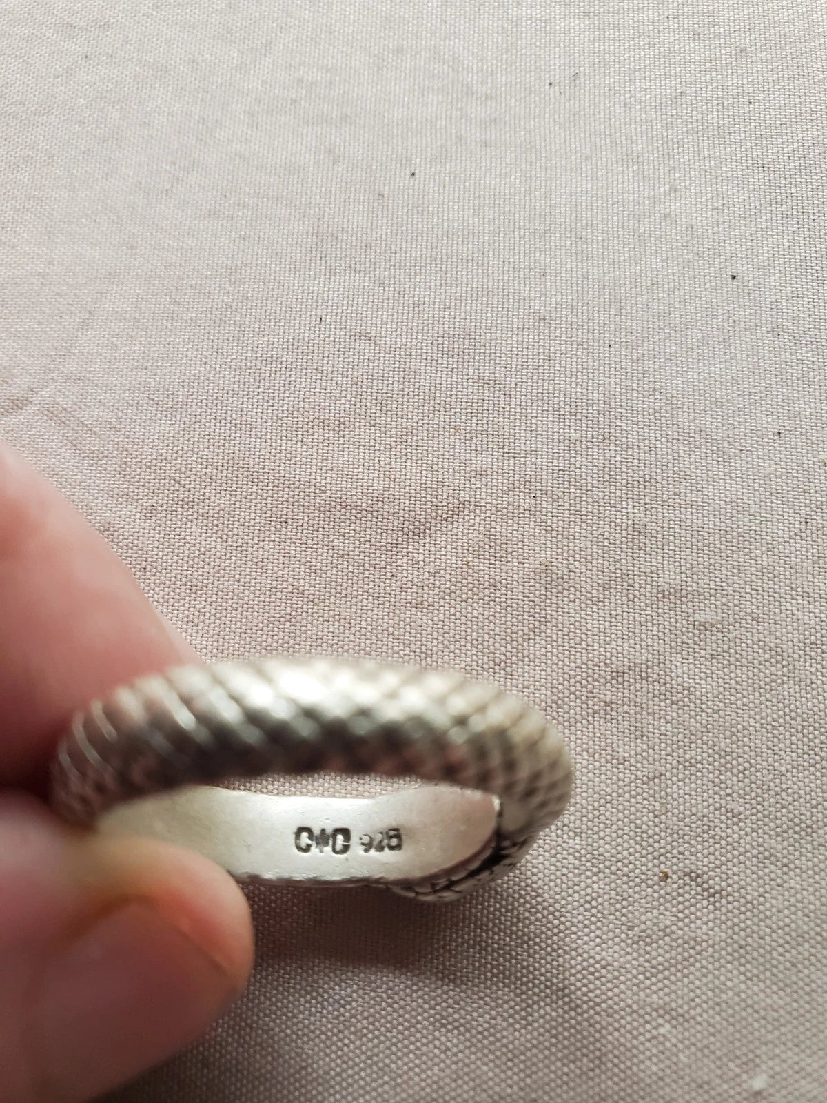 Sterling Silver 925 Ouroboros Snake Ring – 9.3g – Scaled Band – Size 10/10.5