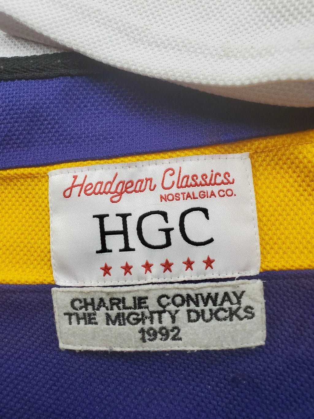 Headgear Classics Hockey Jersey HGC Mighty Ducks Charlie Conway White Mens L