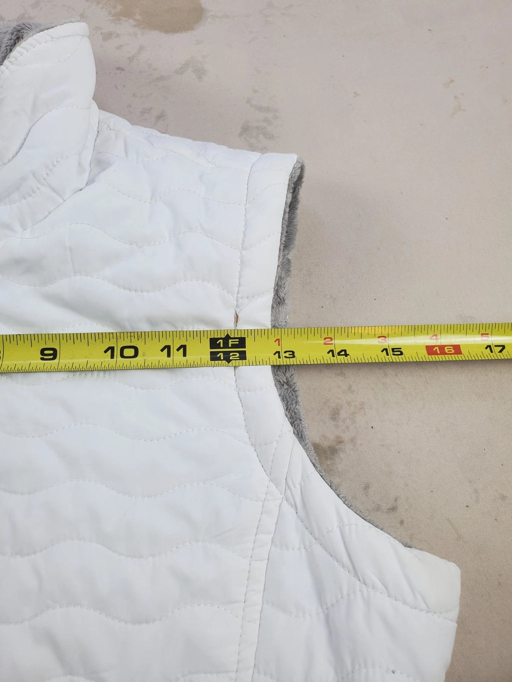Free Country Womens Quilted Puffer Vest White Full Zip Pockets Size S