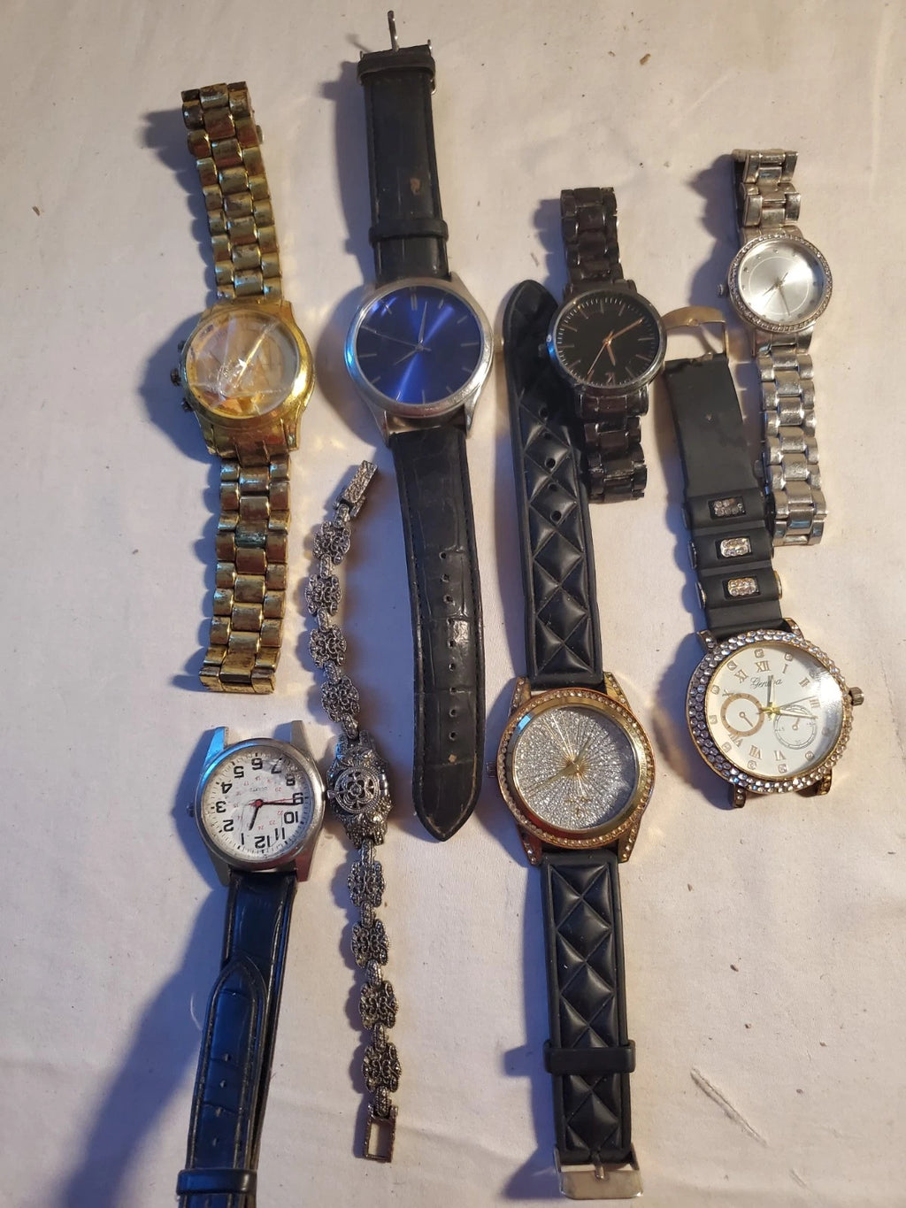 Mixed Lot Of Assorted Watches (8) For Parts ~ Repair/ Untested Sold As Is