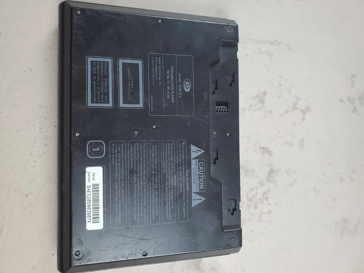Initial DUR-8.5 Portable DVD Player 8.5" TFT Screen - Untested, no charger