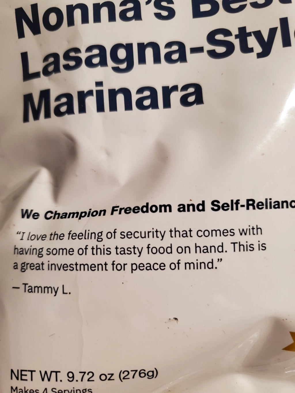 4Patriots Nonna's Best Lasagna-Style Marinara - 2 Bags - 8 Servings each