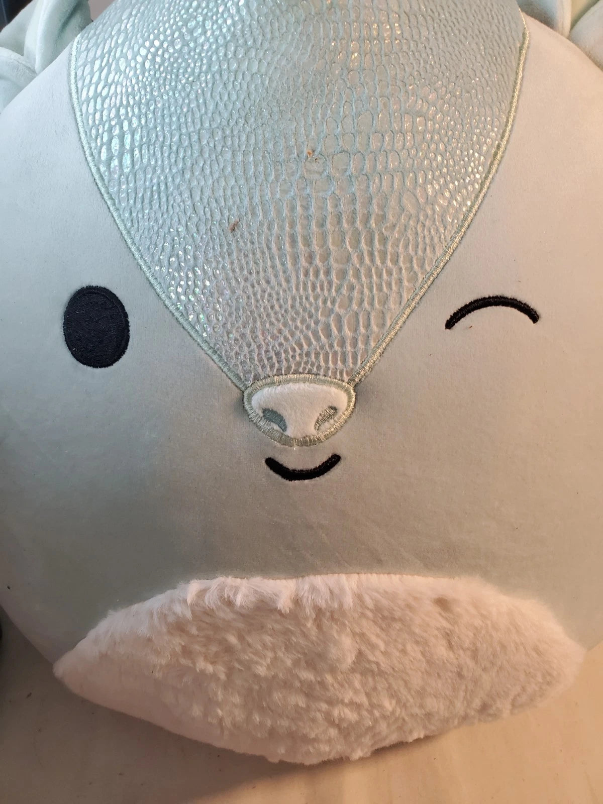 RARE Squishmallows Arilla Winking Green Armadillo Fuzzy Belly Plush Toy 16" tall