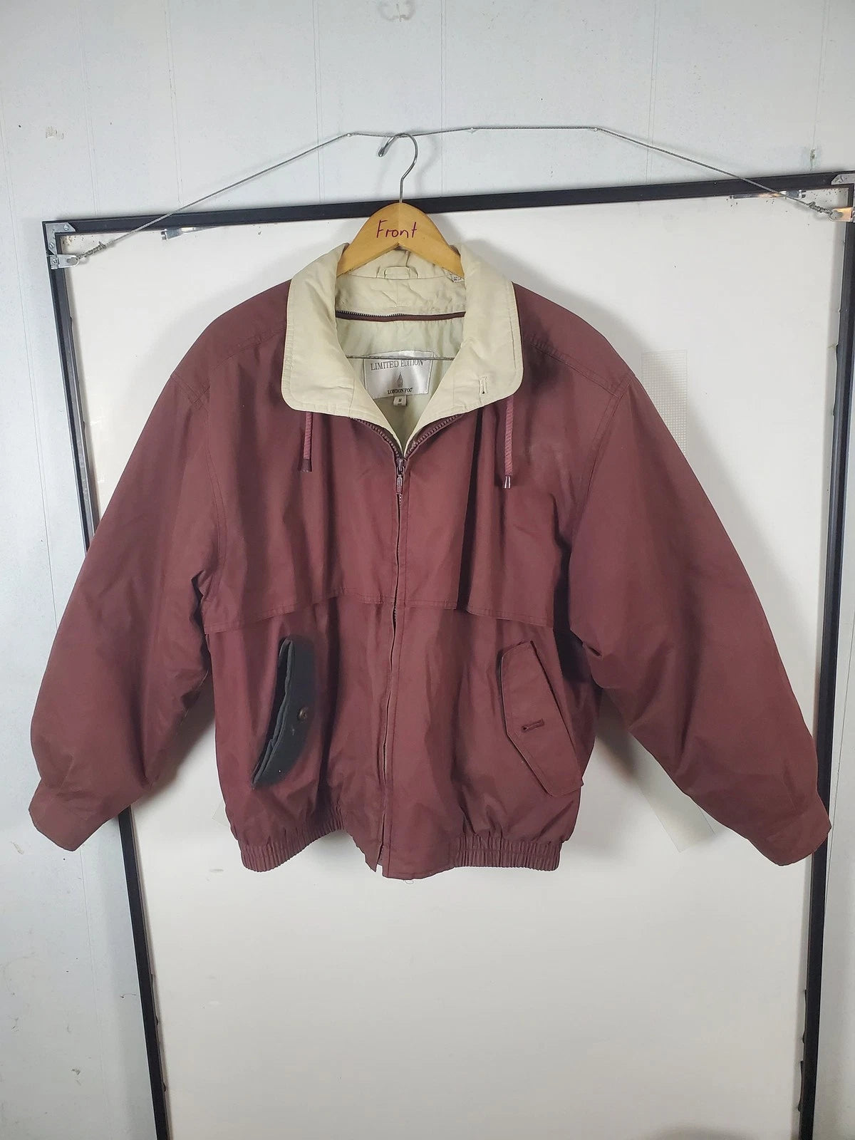 London Fog Limited Edition Maroon Zip-Up Jacket with Removable Lining
