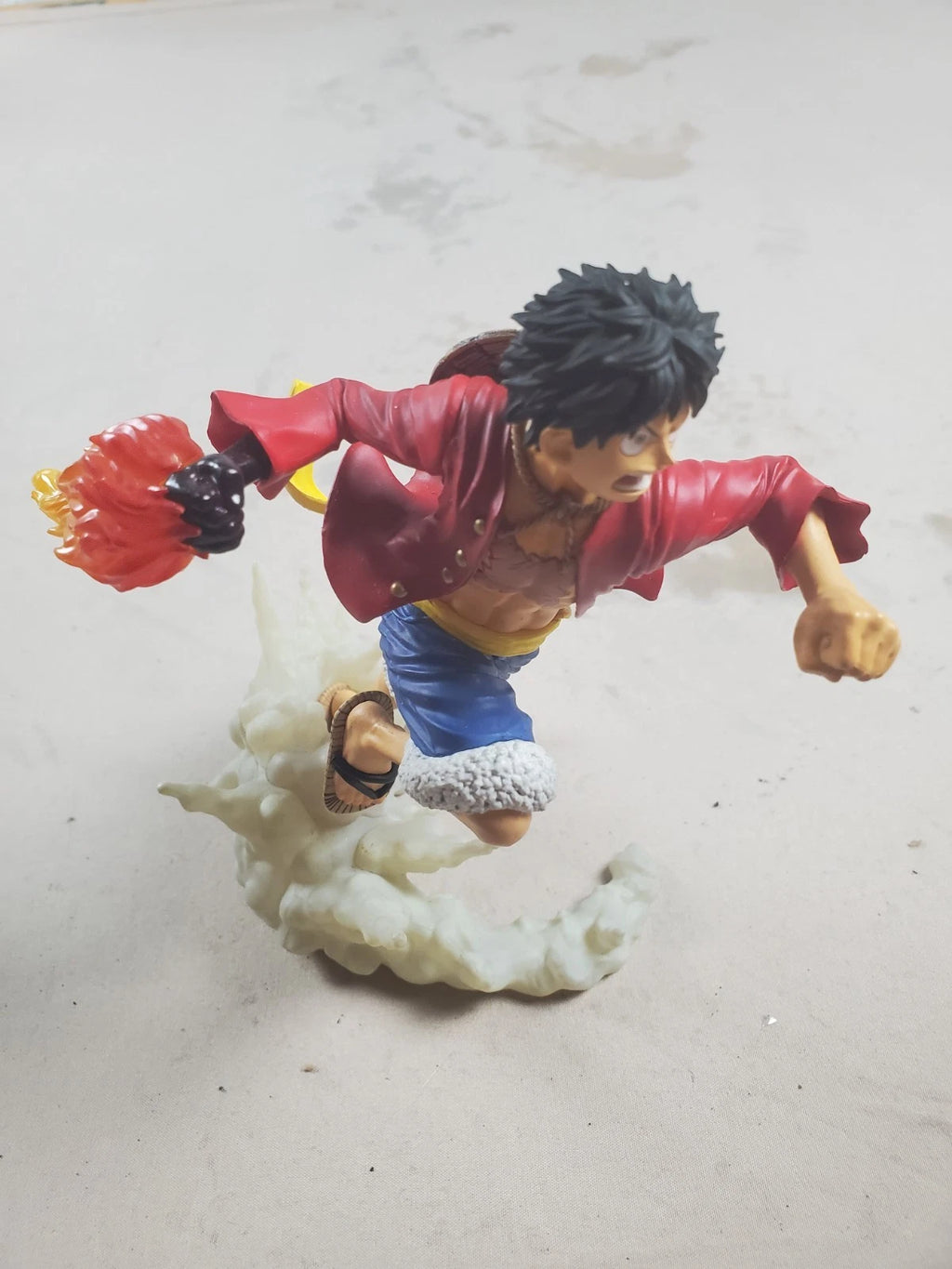 Monkey D. Luffy One Piece Anime Figure – Dynamic Attack Pose w/ Flame &amp; Smoke